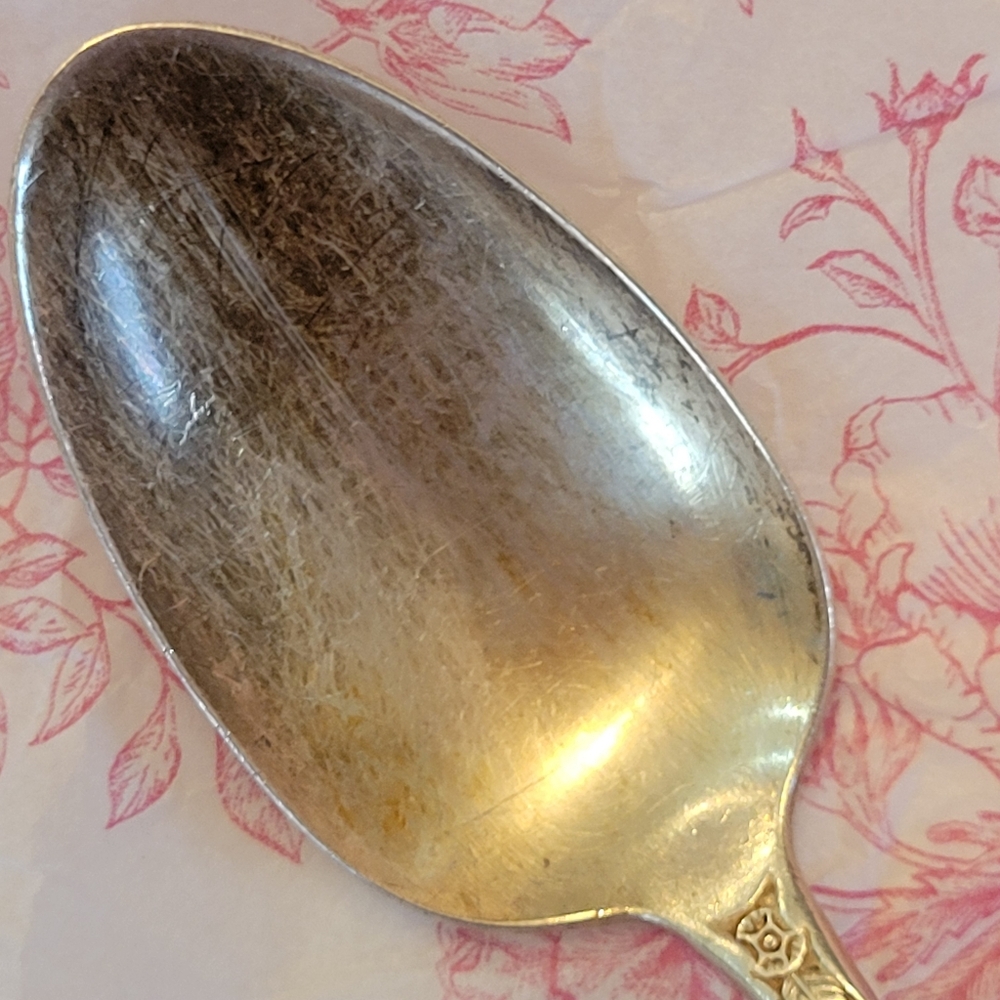 Vintage Sterling Oneida Virginian Teaspoon ~ Floral Pattern ~ 1940s+ - Picture 15 of 16